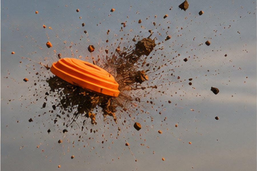 Clay target shattering mid-air